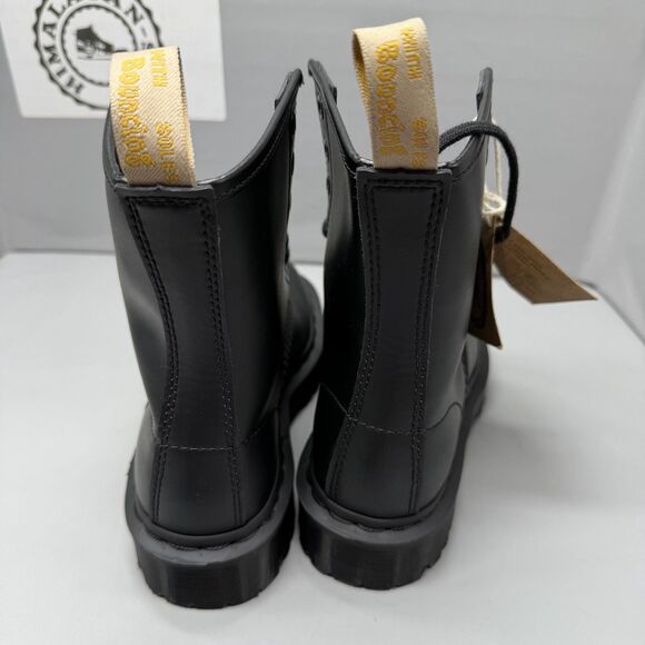 Dr. Martens 27032 Women Mono Vegan Leather Combat Boots Black Lace Up Size 5 NEW - Picture 6 of 11